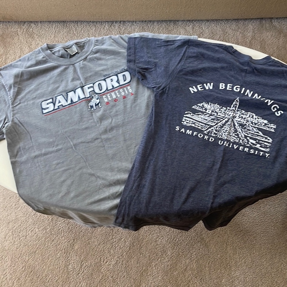 2 Samford University T-Shirts (L)